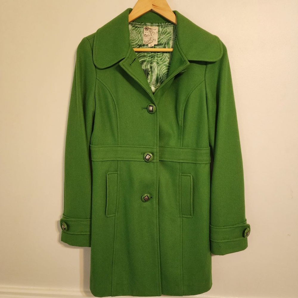 Anthropologie Tulle Wool Blend Pea Coat